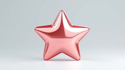 Obraz premium Shiny pink star decoration studio 3d render minimalist close-up modern design concept