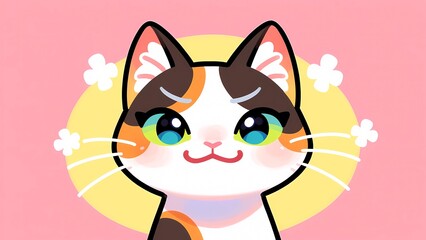 Cute cat on clear background