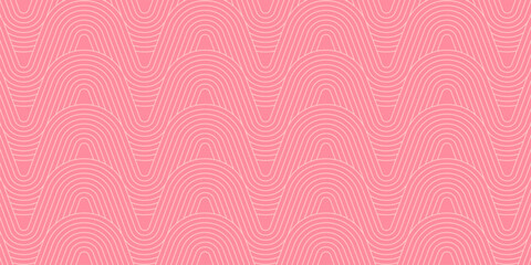 Pink seamless wave line pattern background. Design for banner, greeting card, poster, social media.