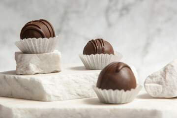 Classic chocolate truffles coated in dark chocolate