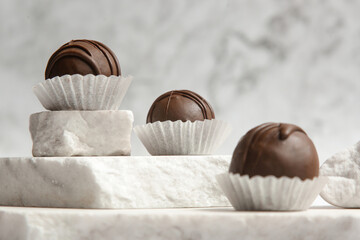 Classic chocolate truffles coated in dark chocolate