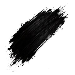 Black brush stroke paint on white background