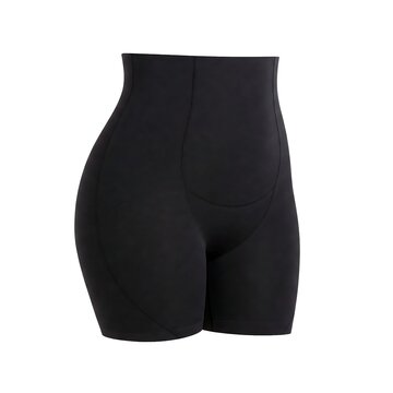 Black high waist tummy control shapewear or body shaper isolated on white background