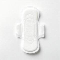 White sanitary napkin isolated on white background