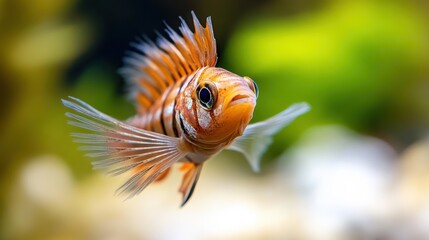 Graceful paradise fish swimming in vibrant underwater habitat