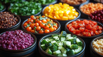 Fresh and Vibrant Vegetables Displayed in Rustic Bowls for Healthy Eating