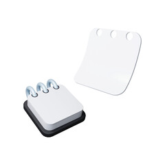 Minimal 3D Office Icons – Notebook or Calendar