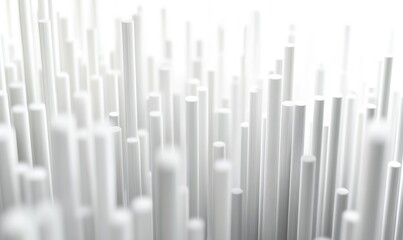 Obraz premium Abstract white cylindrical shapes, depth of field.