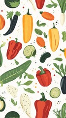 Vibrant Vegetable Pattern Design