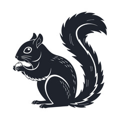 Obraz premium Elegance in Black Squirrel Silhouette Squirrel Icon
