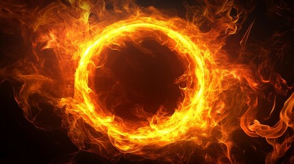 Fototapeta premium Fiery Ring of Energy: A Visual Symphony of Heat and Light