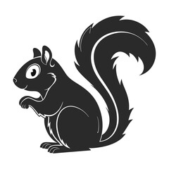 Obraz premium Elegance in Black Squirrel Silhouette Squirrel Icon