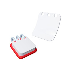Minimal 3D Office Icons – Notebook or Calendar
