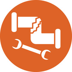 Plumbing Repair glyph circle icon