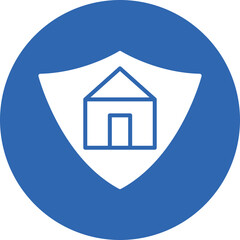 Home Security Check glyph circle icon