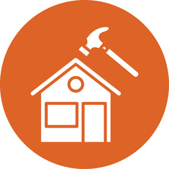 Roof Repair glyph circle icon