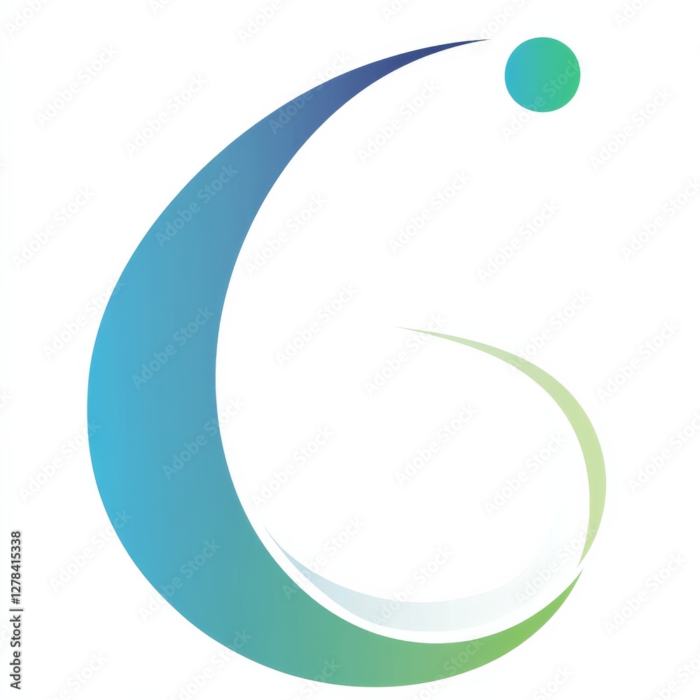 Aufkleber abstract curve with gradient and circle, minimalist logo design for modern business identity