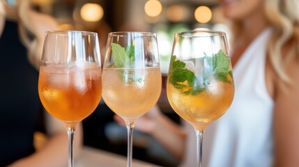 Celebrating friendship with cocktails at a vibrant night out