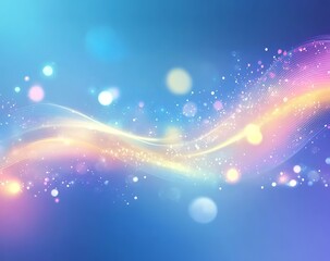 Obraz premium Colorful background with abstract glowing light waves and bokeh lights, blue gradient background vector presentation design.