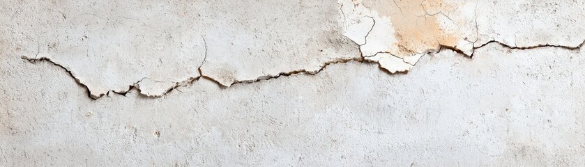 Obraz premium Cracked and Peeling Wall Texture with Weathered Surface in Neutral Tones for Artistic and Design Purposes