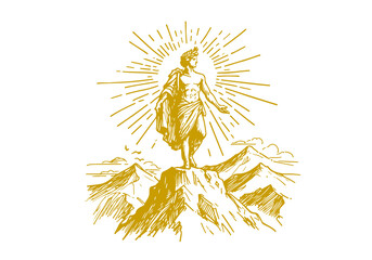 Apollo hand drawn sketch vector