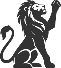 A lion lifting its paw in dominance