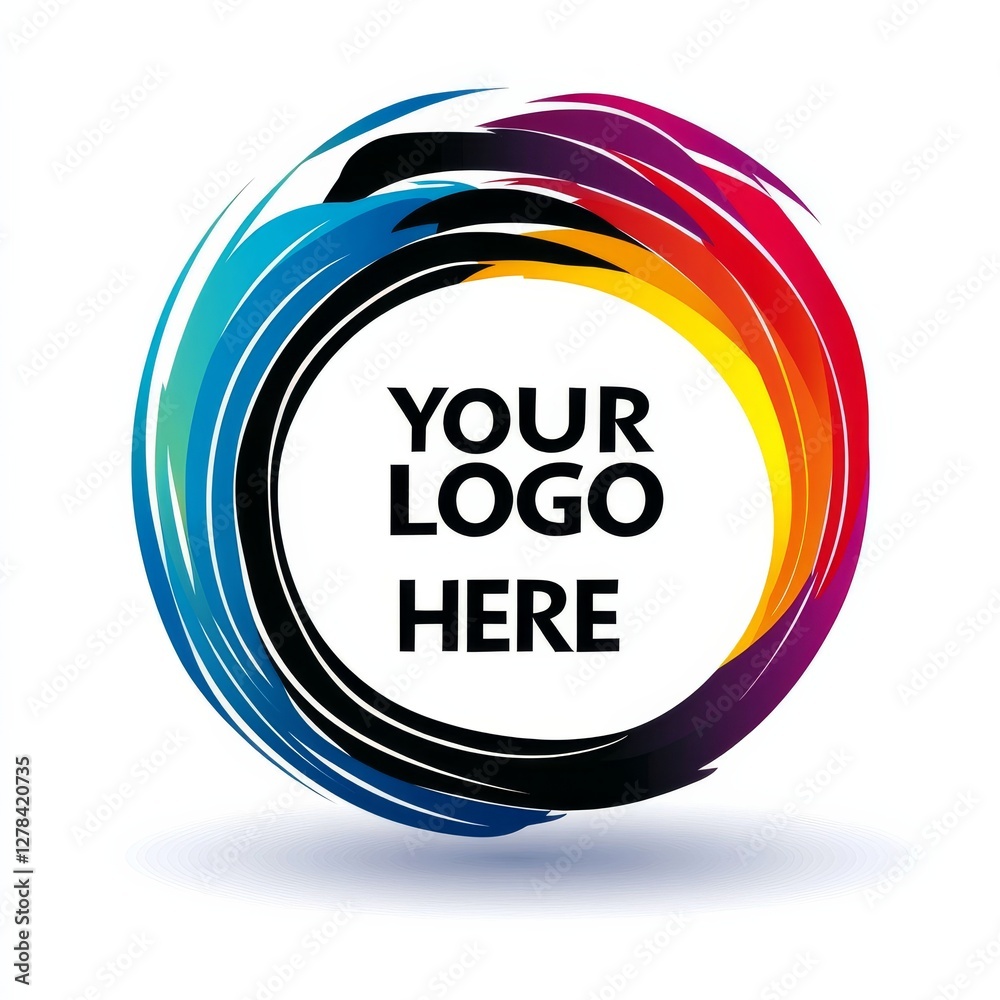 Poster Vibrant Abstract Circle Logo Template with Customizable Space for Your Brand Identity and Creative Design Elements 