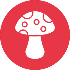 Mushrooms in Woods glyph circle icon
