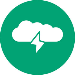 Cloud glyph circle icon