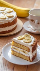 Scrumptious Banana Cake Slice with Creamy Frosting