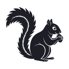 Elegance in Black Squirrel Silhouette Squirrel Icon