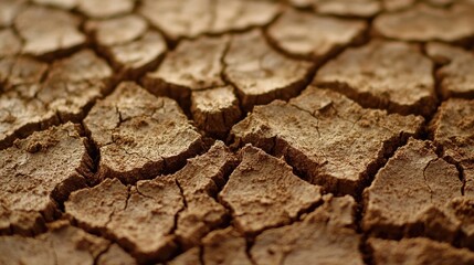 Fototapeta premium Dry cracked earth, arid land, drought, climate change, environmental texture