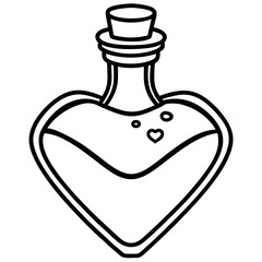 Minimalist Love Vial Line Art