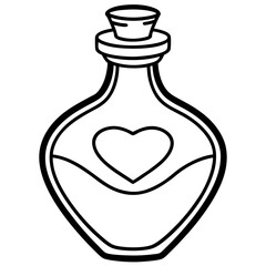 Minimalist Love Vial Line Art