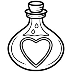 Minimalist Love Vial Line Art