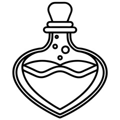 Minimalist Love Vial Line Art