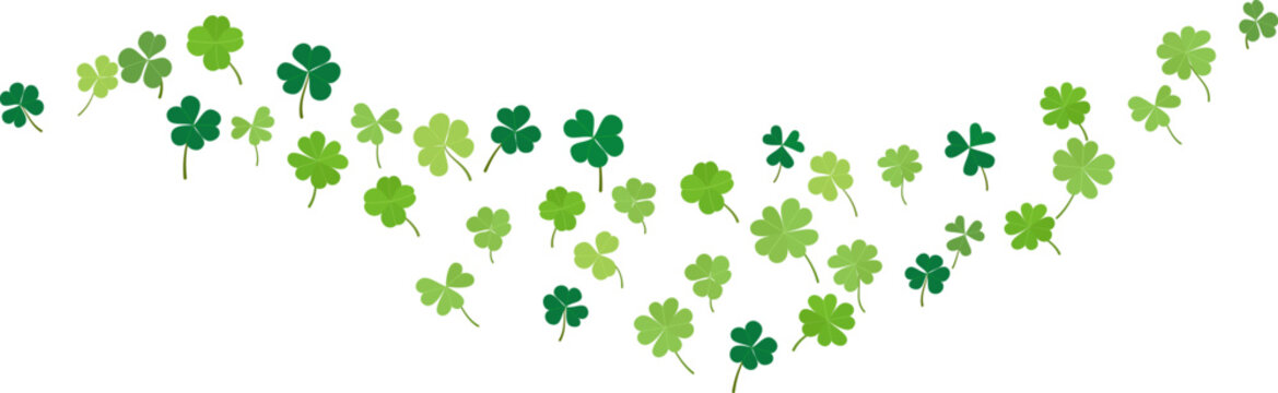 Clover leaves floating wind dynamic for greeting holiday design vector illustration