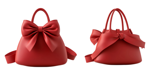 A bow, front view and back view on a white background.