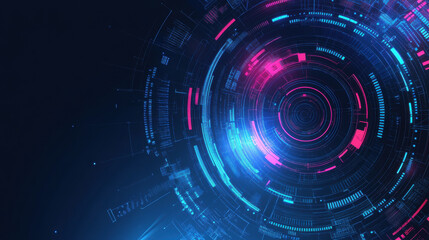 Abstractfuturistictechnologybackgroundwithglowingcirclesandlines