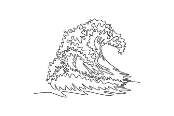 Natural Disaster concept. Single line draw design vector graphic illustration.