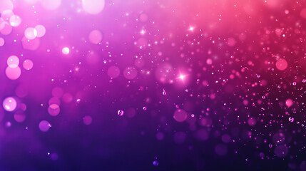 Obraz premium Pure clear water drops with reflection of neon pink light. Banner template with transparent dew, raindrops on purple background and copy space, vector realistic illustration