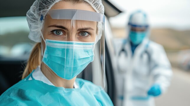 Exhaustion embodied in a dedicated female healthcare worker during crisis