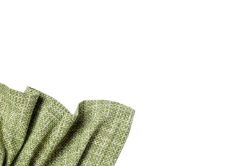 Green tablecloth isolated on white, top view