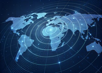 abstract blue background with globe