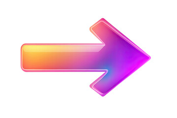 Right Arrow with Vibrant Gradient on Transparent Background for Navigation