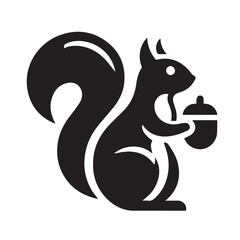 Elegance in Black Squirrel Silhouette Squirrel Icon