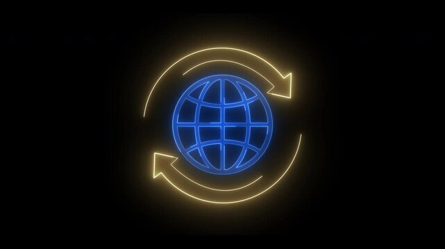 Global business concept, the exchange of goods and services across national borders. Economic activity of company that operate in multiple countries. Global synergy icon on transparent background.