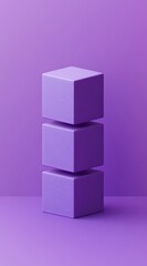 Fototapeta premium 3D abstract background with purple cubes stacked on top of each other