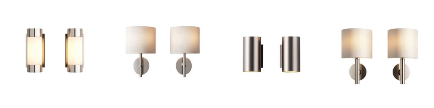 Stylish wall sconce lighting fixtures in a modern minimalist living room interior design  Clean sleek and elegant home decor with a cozy atmospheric ambiance