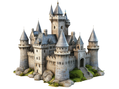 Isolated Stone Fairy Tale Castle